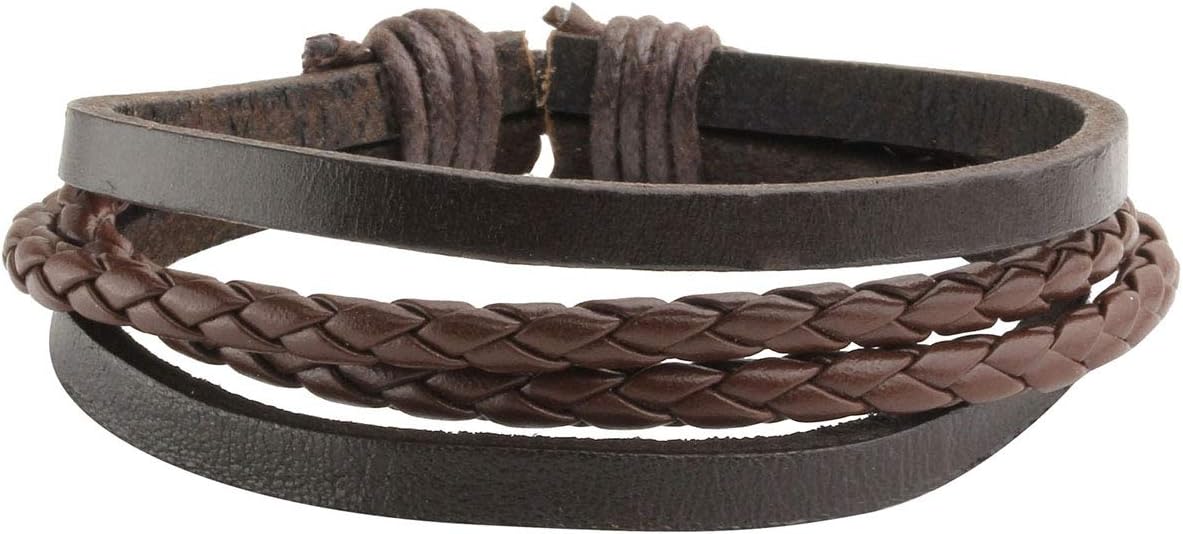 6-12PCS Braided Faux Leather Bracelet Punk Cuff Wrap Bracelets for Men Women Adjustable - Image 2